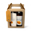 Haslinger Geschenk-Set Tragekarton Honig, 1x Shampoo 200ml, 1x Bodylotion 200ml