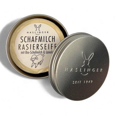 Haslinger Rasierseife Schafmilch 60g, In der Dose