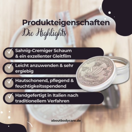 Saponificio Varesino Rasierseife 80th 150g, Jubiläumsedition3