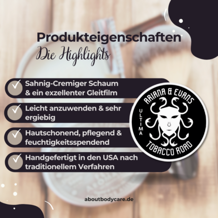 Ariana & Evans Rasierseife Tobacco Road 148ml, Ultima Base3