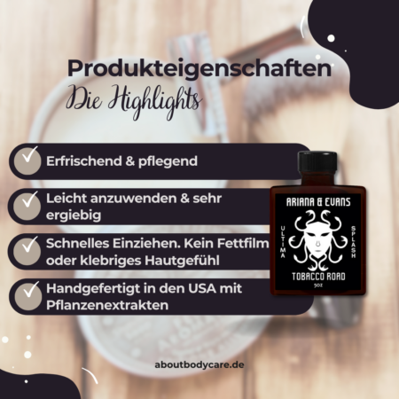 Ariana & Evans Aftershave Tobacco Road 118ml, Ultima Base3