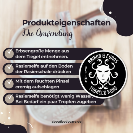 Ariana & Evans Rasierseife Tobacco Road 148ml, Ultima Base4