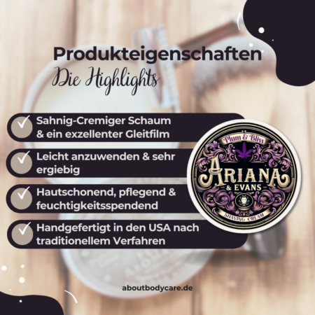 Ariana & Evans Rasierseife Plum & Bliss 157ml3