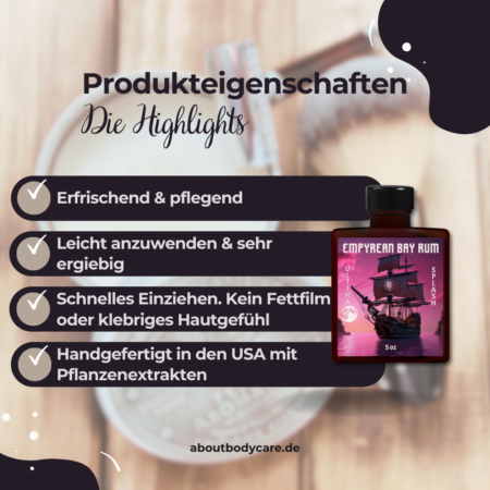 Ariana & Evans Aftershave Empyrean Bay Rum 148ml, Ultima Base3