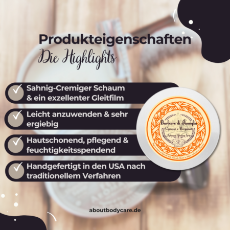 Ariana & Evans Rasierseife Cipresso e Bergamot 148ml, VR2 Base4