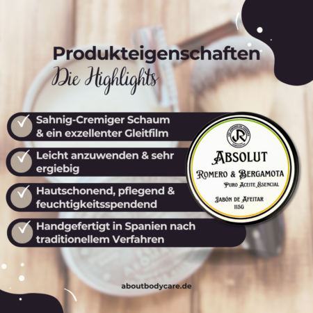 Los Jabones De Joserra Rasierseife Absolut Romero und Bergamota 115g3