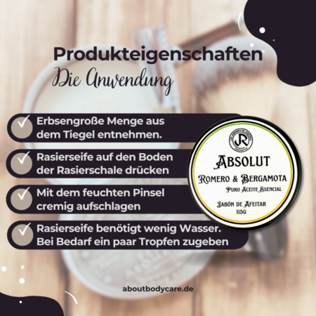 Los Jabones De Joserra Rasierseife Absolut Romero und Bergamota 115g4