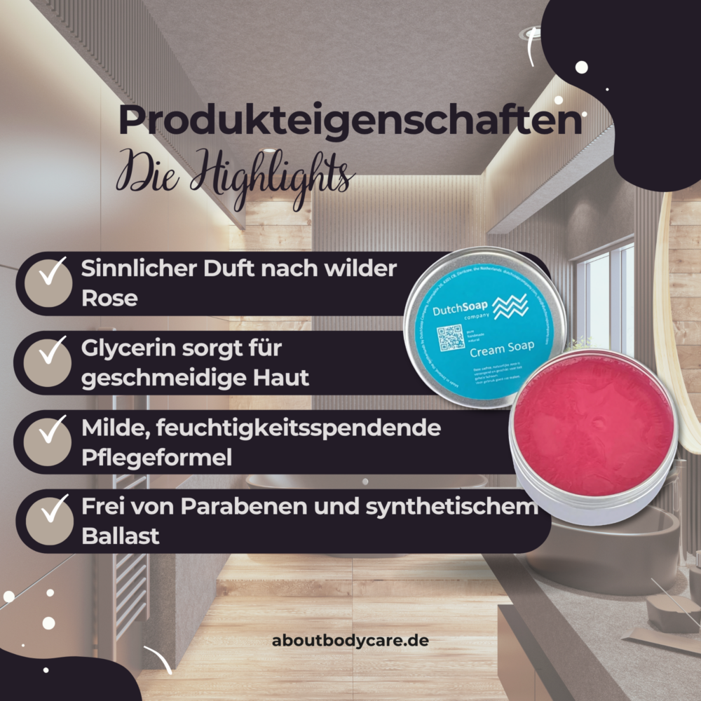 Dutch Soap Company Cream Soap Wild Rose 100g2