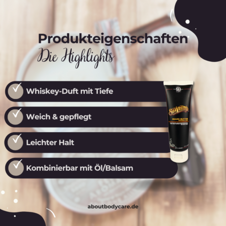 Suavecito Bartbalsam Whiskey Bar 118ml, Beard Butter1