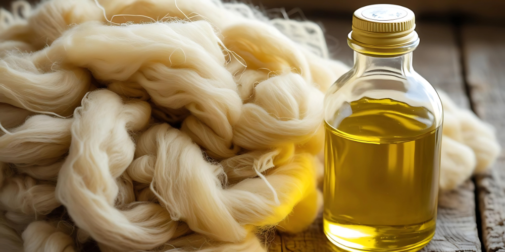 schafwolle und sonnenblumenöl