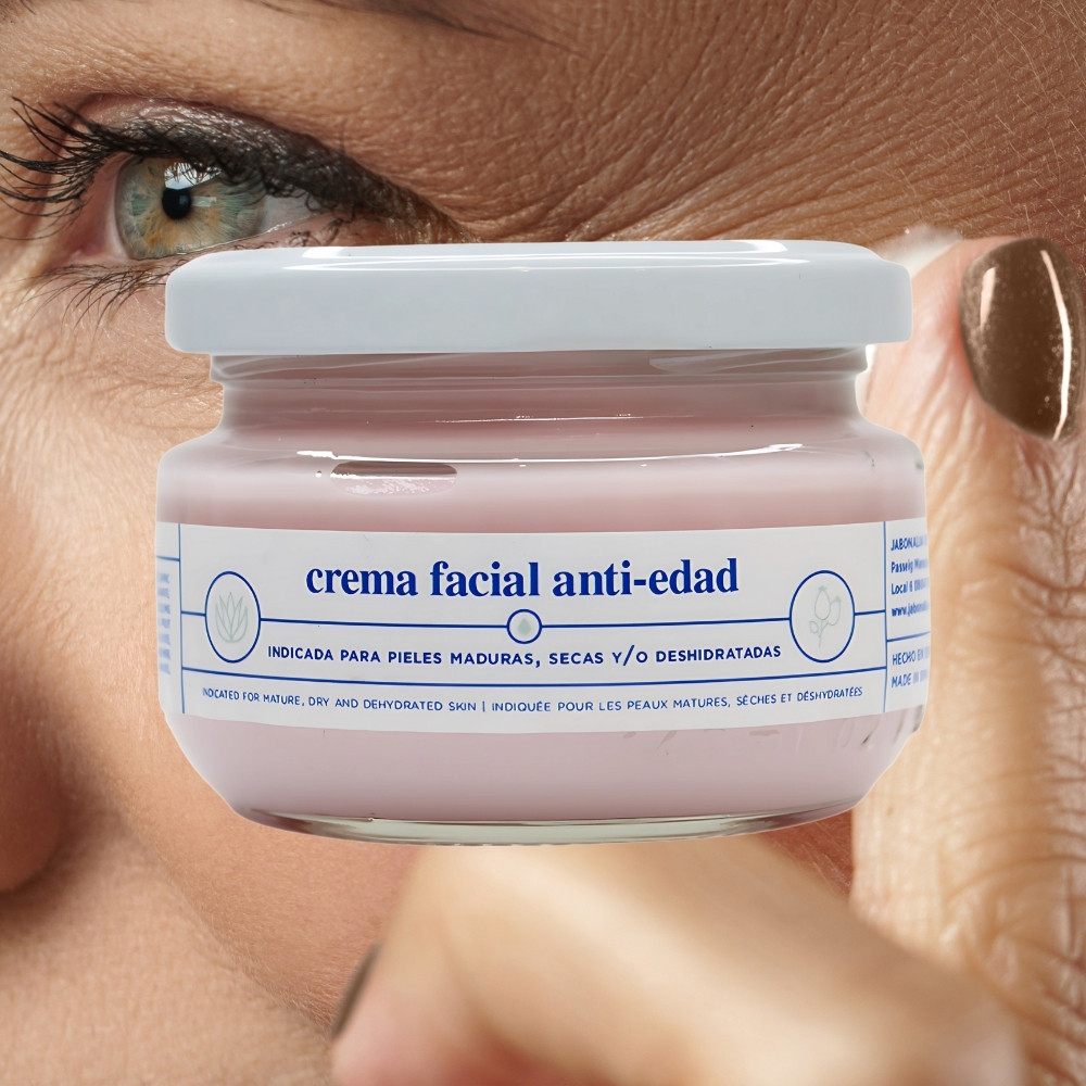 Jabonalia Gesichtscreme Aloe Vera und Hagebutte reife Highlights oben