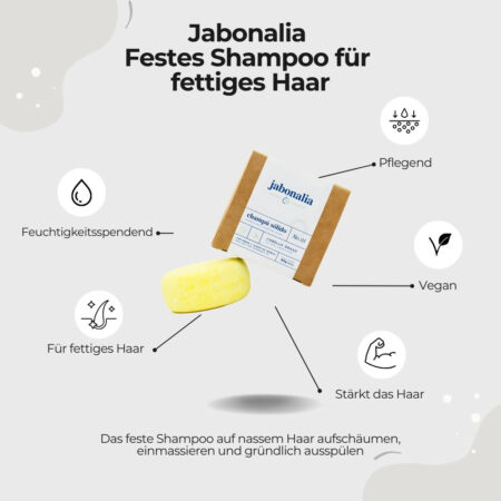 Jabonalia Festes Shampoo für fettiges Haar 50g1